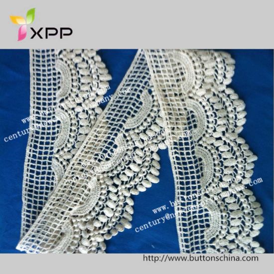 Produtos / fornecedores da China. Laço 100% solúvel em água de crochê de algodão com alta qualidade para decoração de roupas